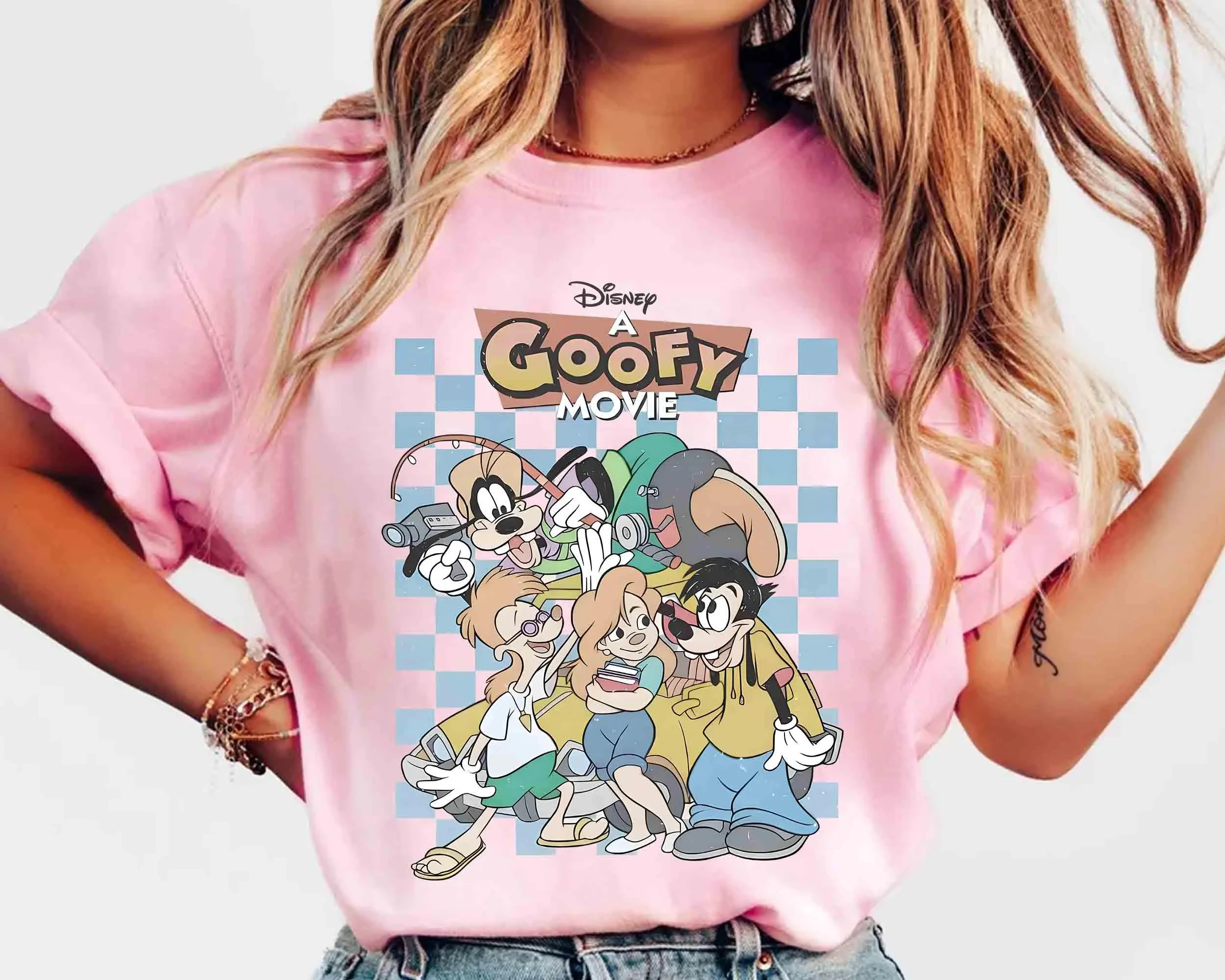 تي شيرت ريترو ديزني مجموعة أفلام جوفي تي شيرت ديزني لاند ماكس روكسان باورلاين ستاند أوت تي شيرت مملكة سحرية عائلية 2025 رحلة تي شيرت