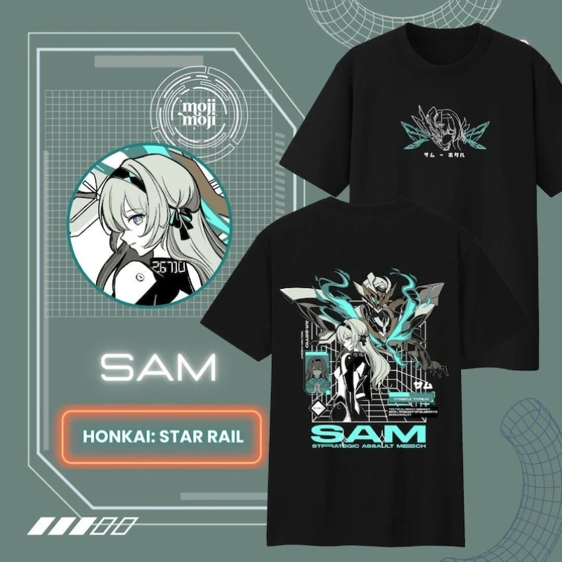 Honkai Star Rail SAM Firefly Anime T-Shirt Unisex Casual Short Sleeve O-Neck Graphic Tee Summer Streetwear Fashion Tops