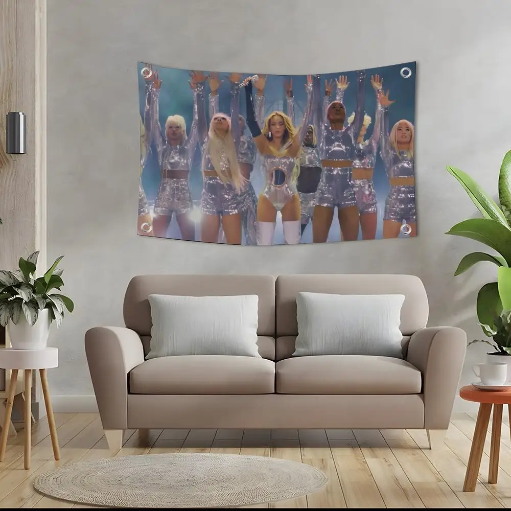 B-BeyoncE Rapper Singer Flags Custom Camping Outdoor Garden Room Decor Backdrops Wall Art Family Gifts