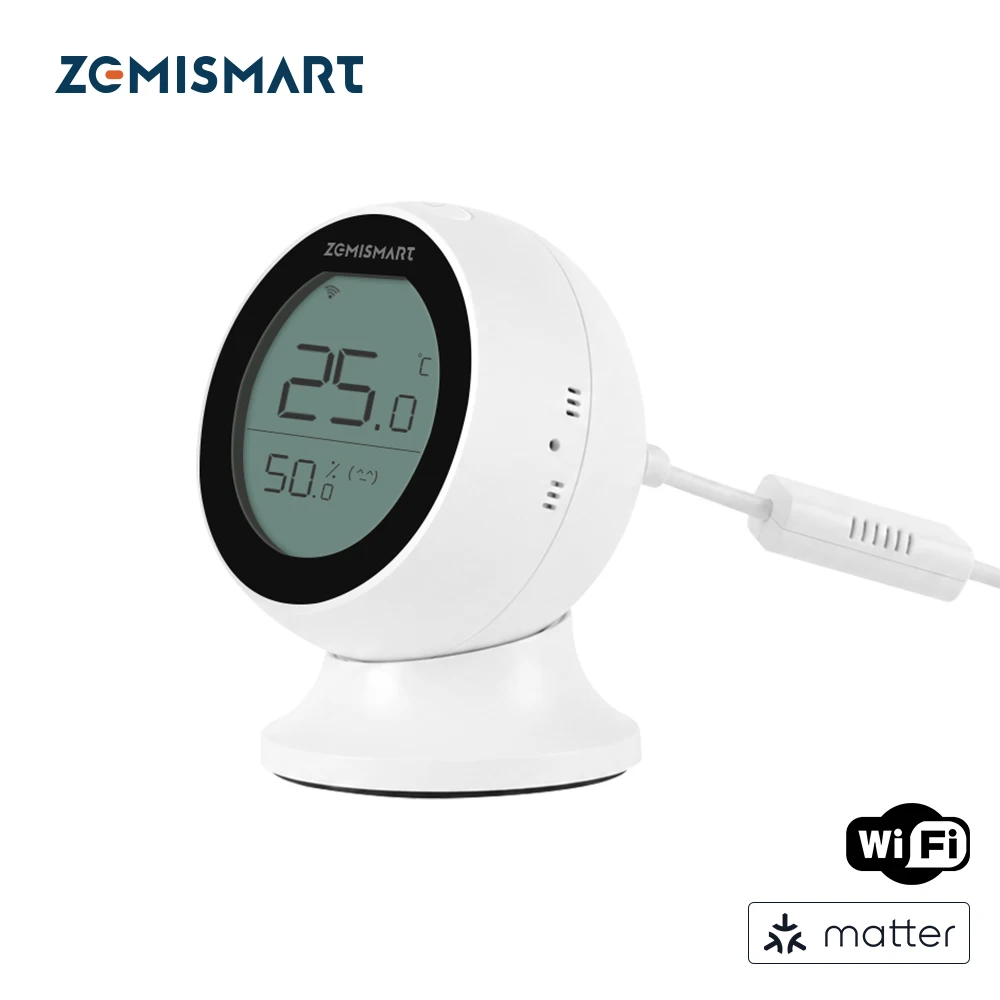 Matter WiFi IR Thermostat with T&H Sensor Smart Infrared Remote for Air Conditioner Work with Tuya Share to Homekit Google Home