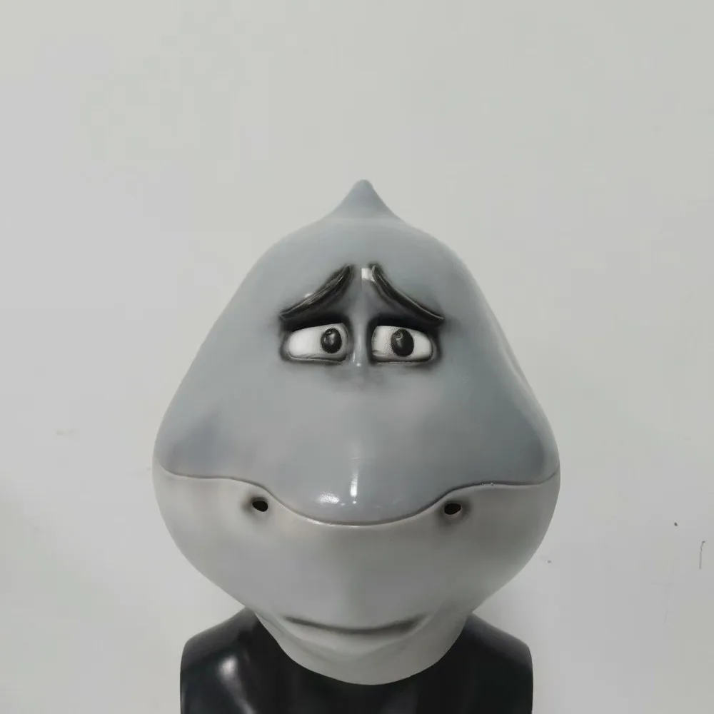 Cartoon Design Shark Head Mask Soft Latex Flexible Full Face Mask Goofy Style Realistic Texture Latex Mask Carnival Party