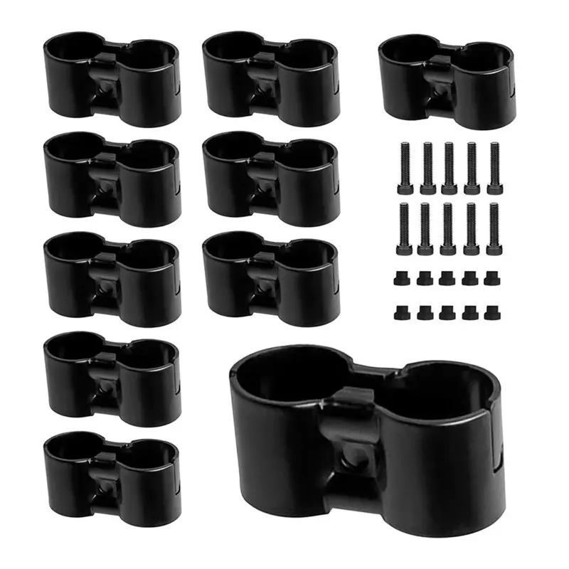 【HOUSEHOLD GOODS】Double Port Parallel Pipe Clamp Pipe Clamps For OD 28Mm Lean Tube Steel Pipe Tube Joint Connector Clip