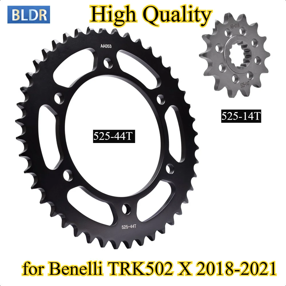 

525 14T 44T Motorcycle Front Rear Sprocket Gear Wheel Cam for Benelli TRK502 X 2018 2019 2020 2021