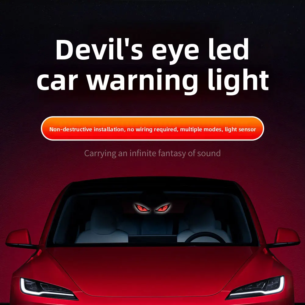 Solar Demon Eye LED Car Window Light,RGB Car Atmosphere Decorative Lamp,Solar Powered & Eco Friendly, No Wiring Needed,Car Decor