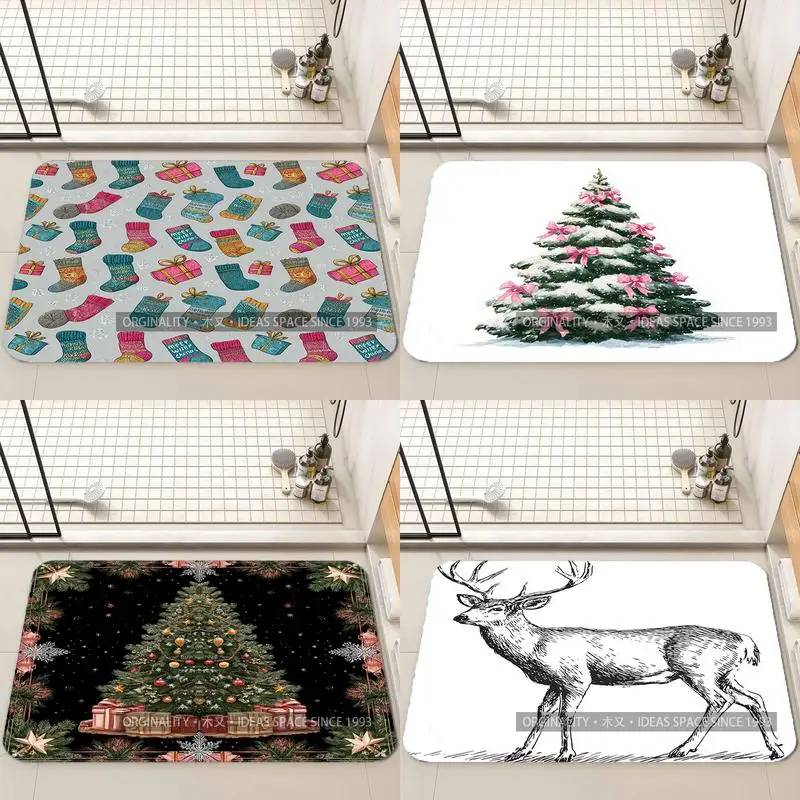 

Christmas Gloved Pattern Mat Living Room Decoration Home Sofa Non-Slip Carpet Study Bedroom Tatami Children'S Soft Floor Mat