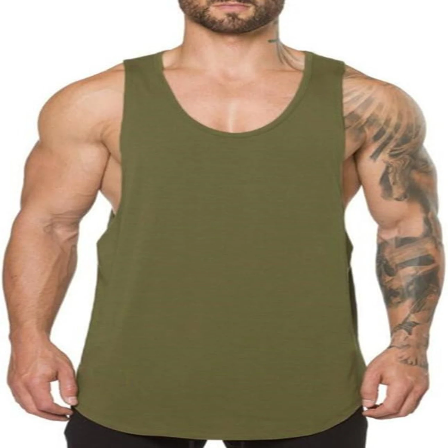 

Enhance Your Strong and Stylish Look with Sleek Men's Sleeveless Muscle Tank Tops - Perfect for Intense Bodybuilding Gym Workout