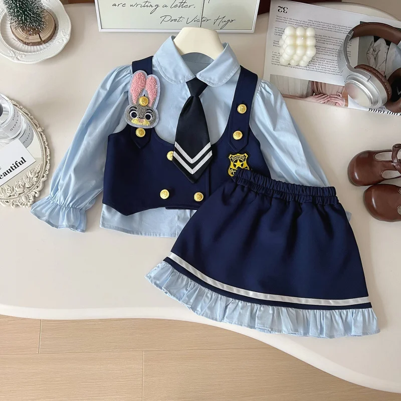 

Children's Outfit New Spring and Autumn Girls' Stylish Rabbit Official Internet Celebrity RabbitJKUniform Academy Style T