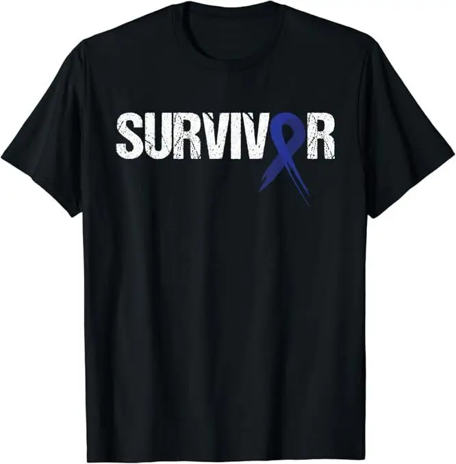 

Colon Cancer Survivor Gift For Men Women Find A Cure Tee T-Shirt Size M-3XL