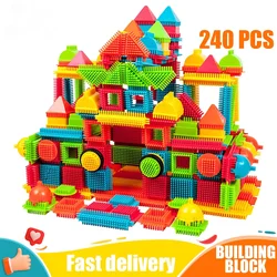 144PCS Building Block Children's Bristle Shape Brick Intellectual Modeling Interactive Parent-Child Assembly Diy Educational Toy
