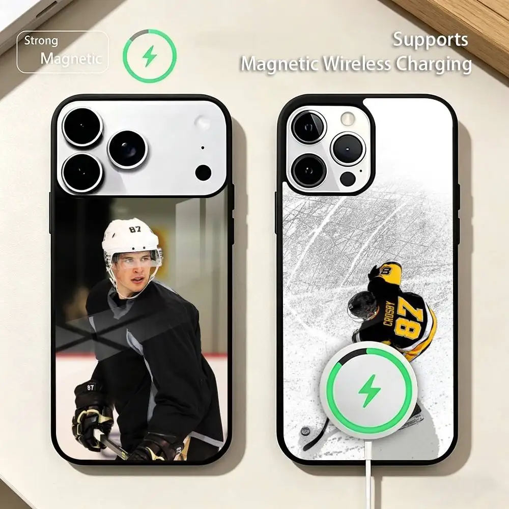 

Hockey player S-Sidney C-Crosby Phone Case For iPhone17,16,15,14,13,12,11 Plus,Pro Allows magnetic wireless charging