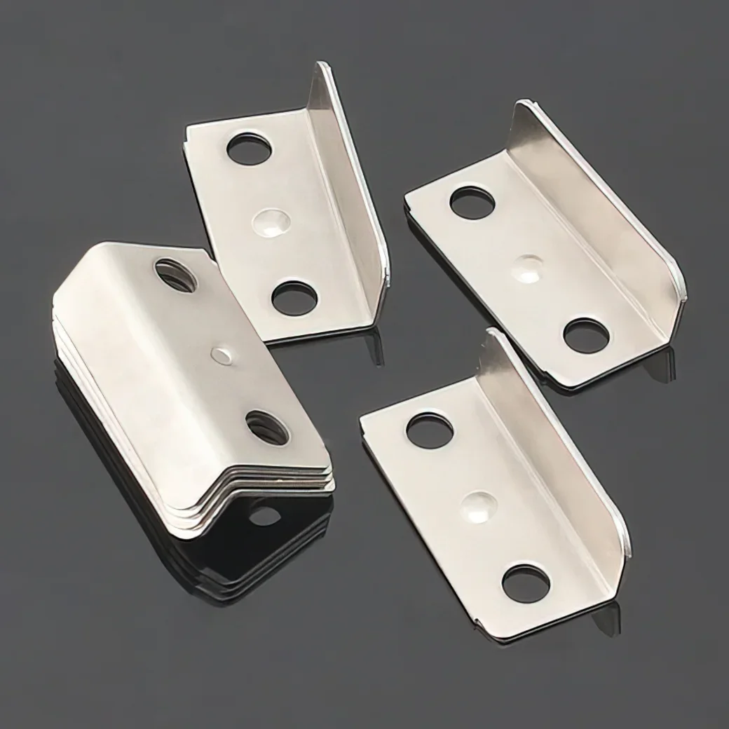 20Pcs Silver Angled Drawer Lock Strike Plate for Home Office Cabinet Cupboard Drawer Door Furniture Connector Hardware Fastener