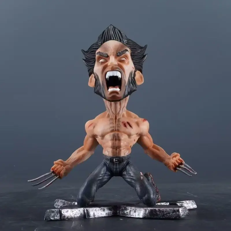 New Stock Kneeling Wolverine Model Doll With Shouting Expression 19cm Pvc Figure Statue Desktop Ornament Boy Christmas Toy Gift