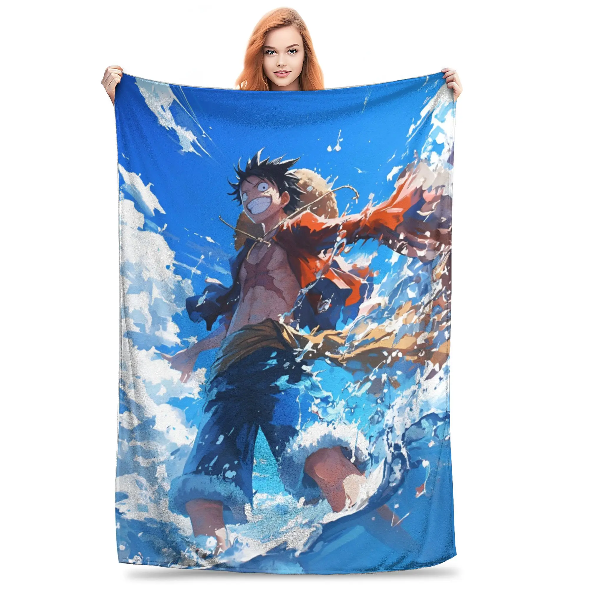 Anime O-One P-Piece L-LuffyS Blankets Fleece Autumn/Winter  Portable Soft Throw Blanket for Bedding Bedroom Bedspread