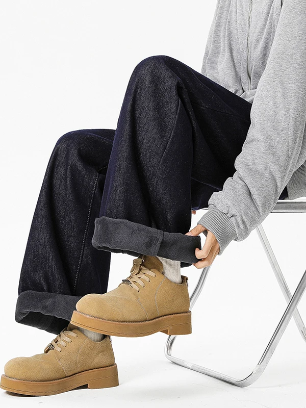 

Мужские джинсы American Denim Color Thiened Fce, свободные, широкие, прямые, повседневные брюки для осени и зимы, бренд LPZ