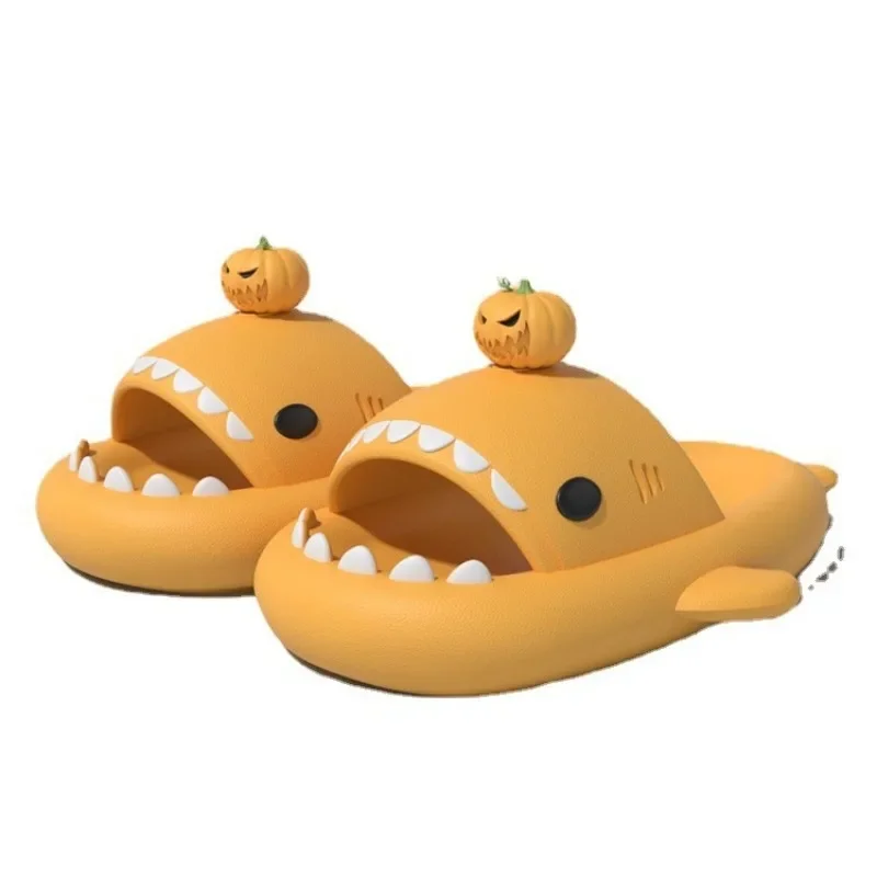 2024 Summer Adult Shark Couple Slippers for Men&Women Beach Shoes Indoor Cartoon EVA Shoes Bathroom Flat Shoes Non-Slip Sandals