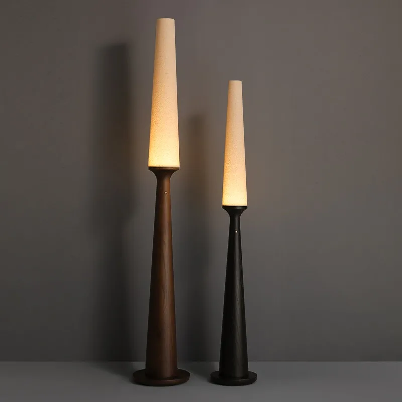 

Nordic Classic Creative Dark Wooden Black Fabric Lampshade Standing Floor Lamp Lighting,Lustre Home Decoration Standard Bedside
