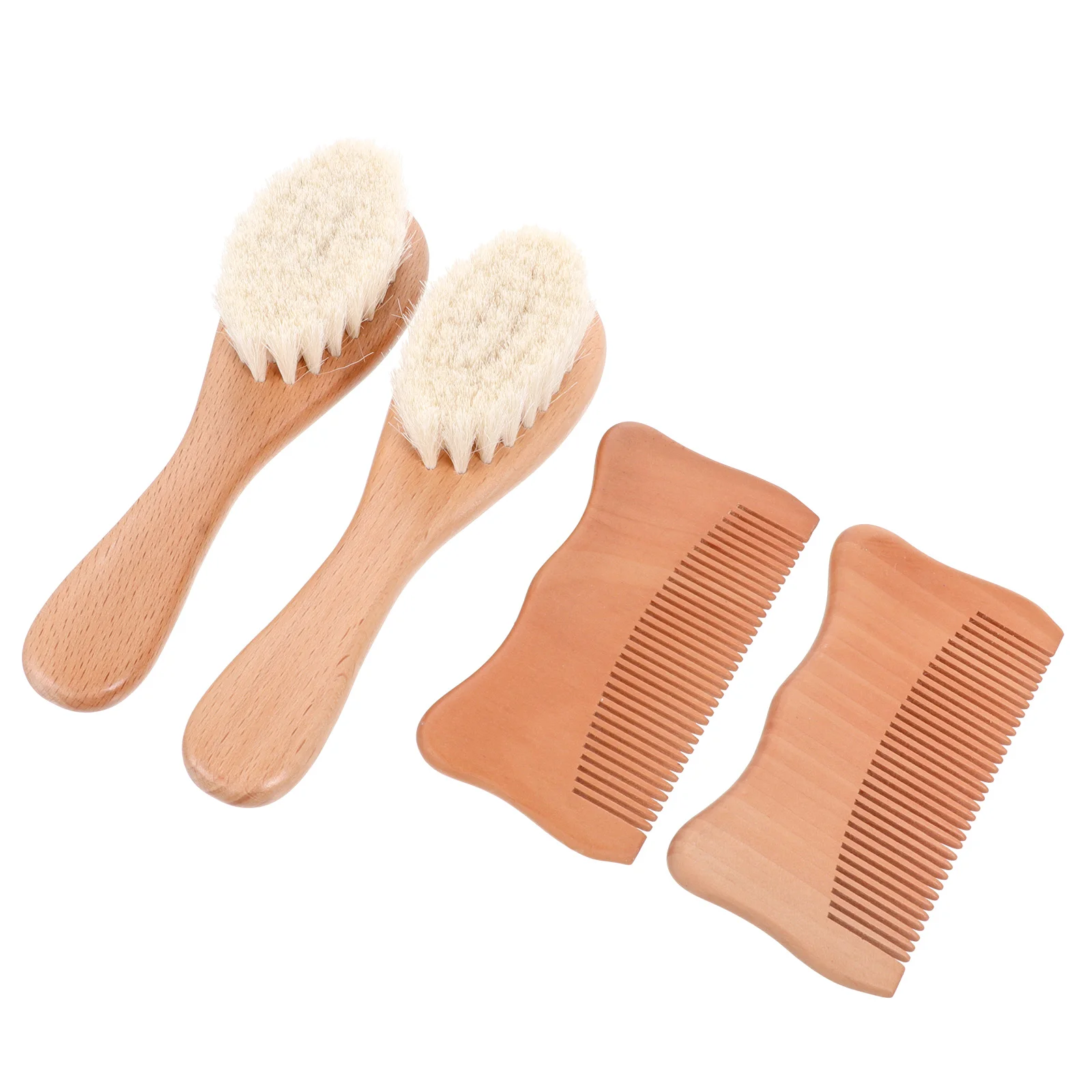 1 مجموعة الطفل مجموعة العناية بالرأس الزان مشط خشبي فرشاة صوفية فروة الرأس التهيأ الرضع العناية بالشعر الطبيعي فرشاة ناعمة مجموعة مشط الطفل #5