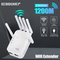 1200Mbps Dual Band WiFi Repeater Wireless Signal Extender 2.4G 5GHz Wi-Fi Amplifier Router Long Range Signal Booster For Home