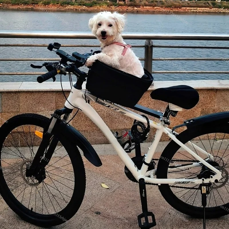 Bike Pet Seat for Dogs, Bicycle Carrier Basket for Mountain Road Folding Bike, Front Rear Dog Basket for Small Pets