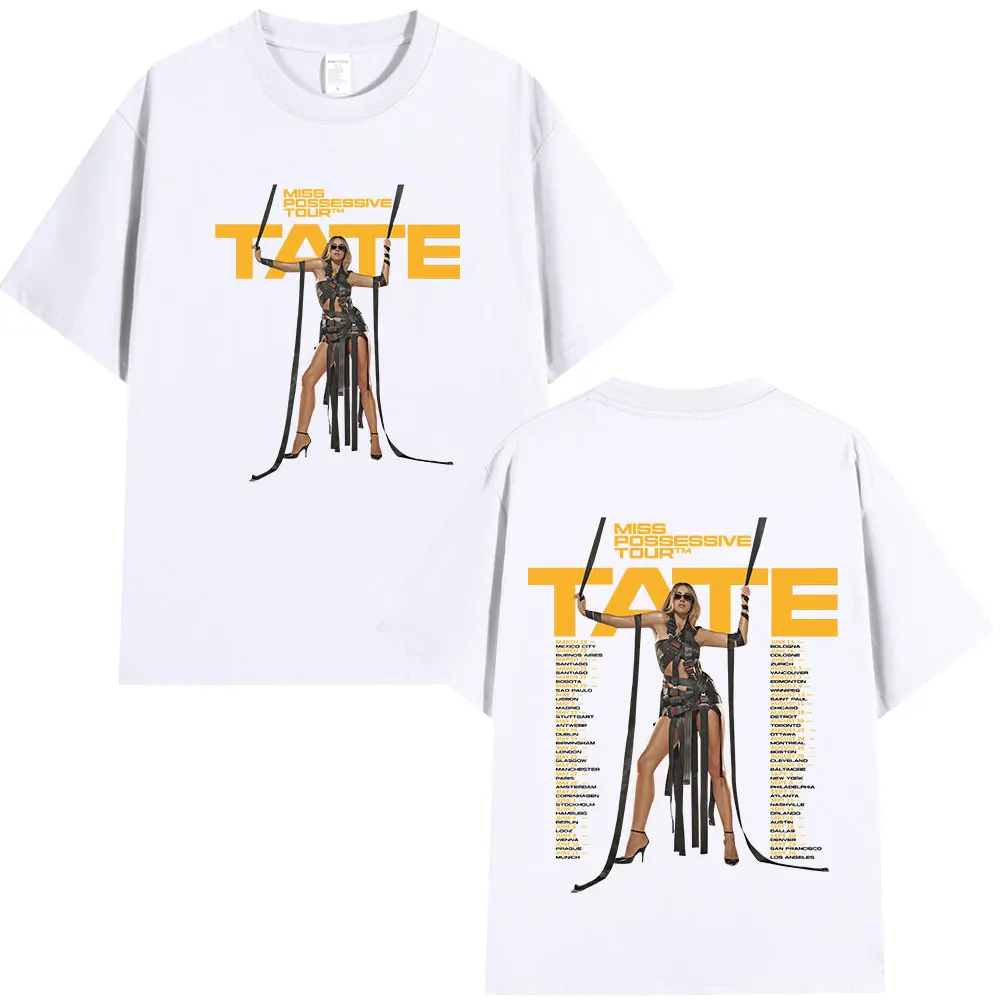 Tate McRae Miss Possessive Tour 2025 T-Shirts Men Women Harajuku O-Neck Short Sleeve T Shirts Cotton Casual T-shirt Fans Gift image 2