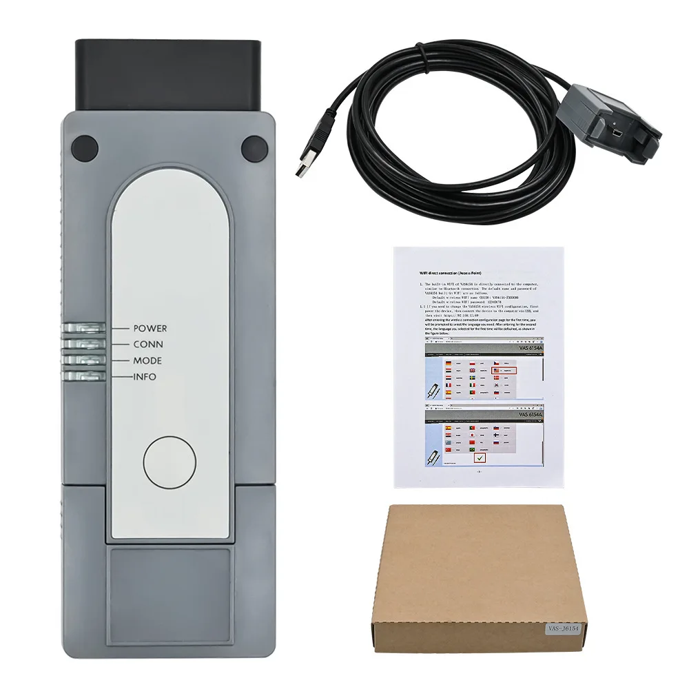 

VAS6154A WIFI ODIS V25.00/E19.0 Scanner supports CAN FD and DoIP Protocol. This car diagnostic tool supports 2025 models.