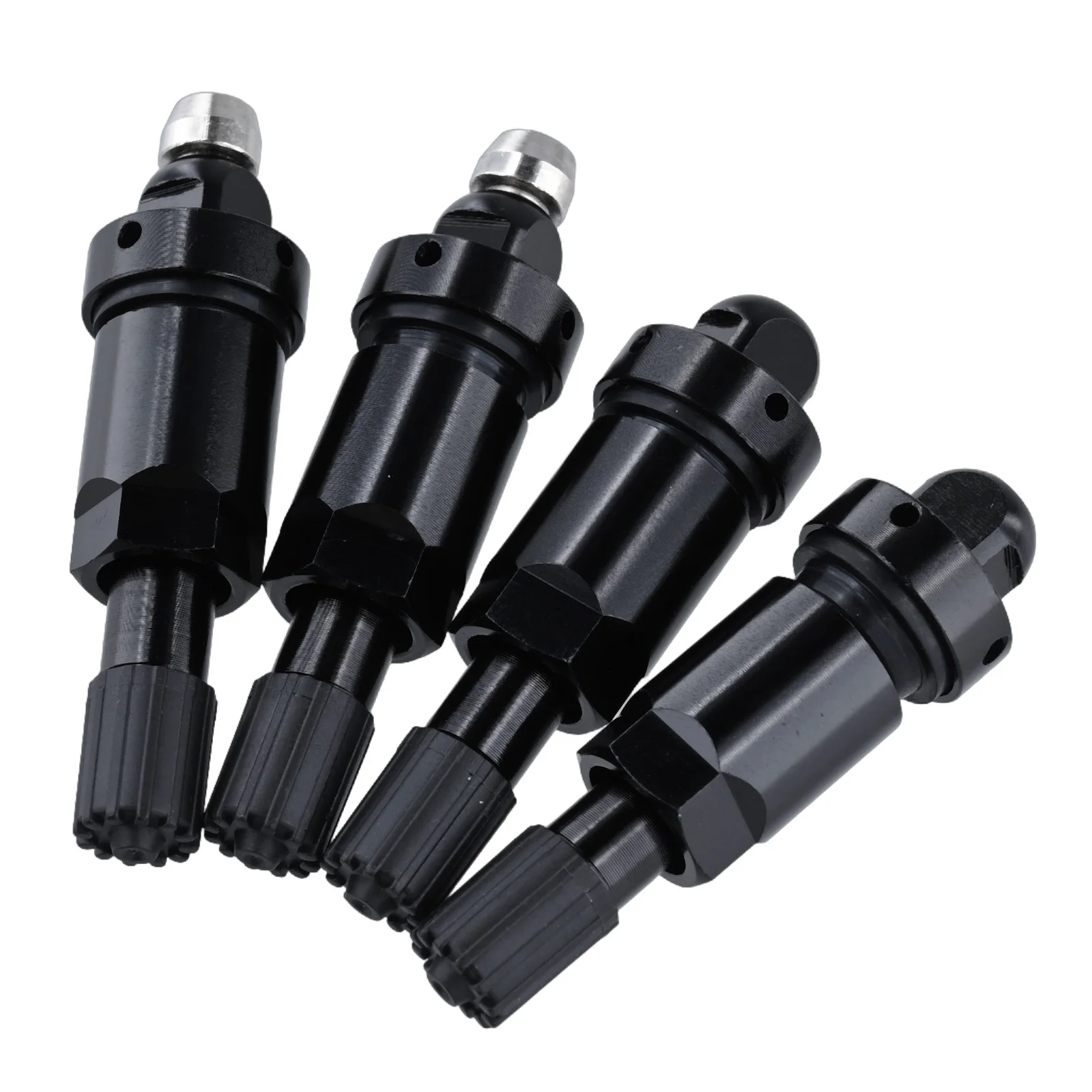 Black Aluminum Valve Stem Sleek Black Color Airtight Fit Alloy Material Easy Installation Long-lasting Performance