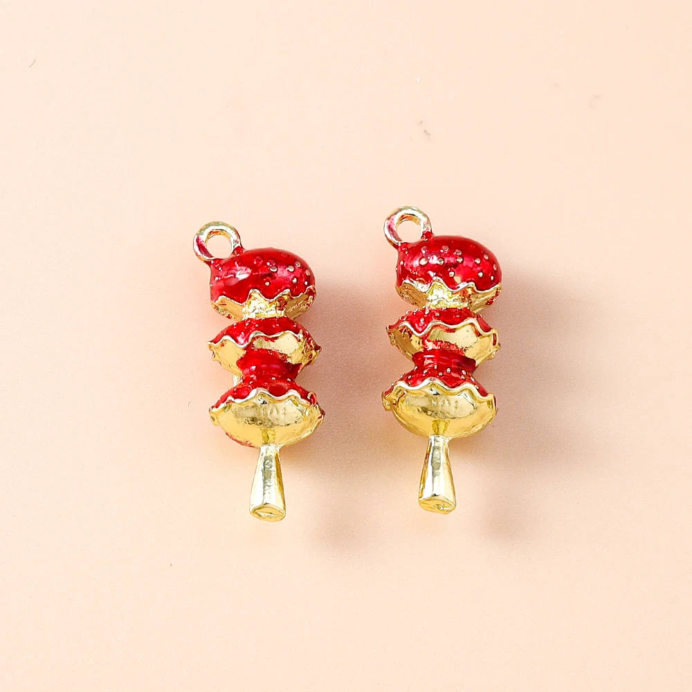 5 Stück Niedliche Gemischte Obst- und Gemüseanhänger: Kirsche, Traube, Mais - Emaille-Charms für DIY Schmuckherstellung, Halsketten und Ohrringe – Detail 32