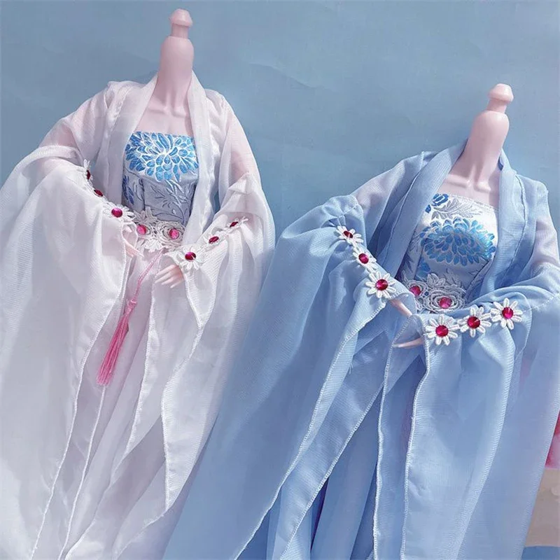 Ancient 60cm Doll's Clothes for 1/3 Bjd Doll Hanfu Style Princess Dress Wedding Diy Girl Toys Dress Up Doll Accessories, No Doll