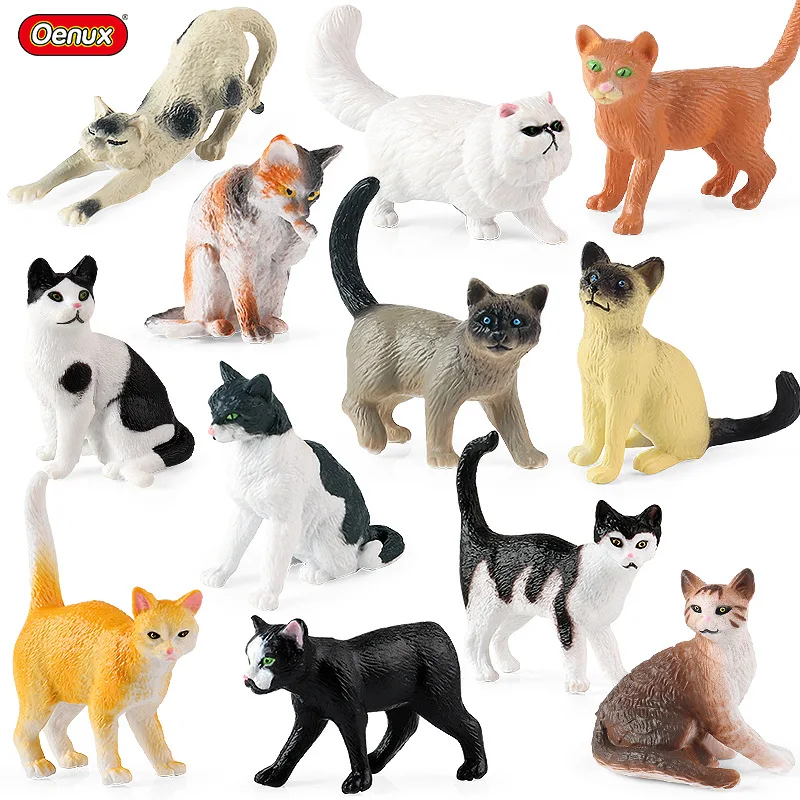 Juego de simulación de gato cruzado, modelo de Animal sólido, Gato amarillo, juguete perezoso, blanco y negro, decoración del hogar