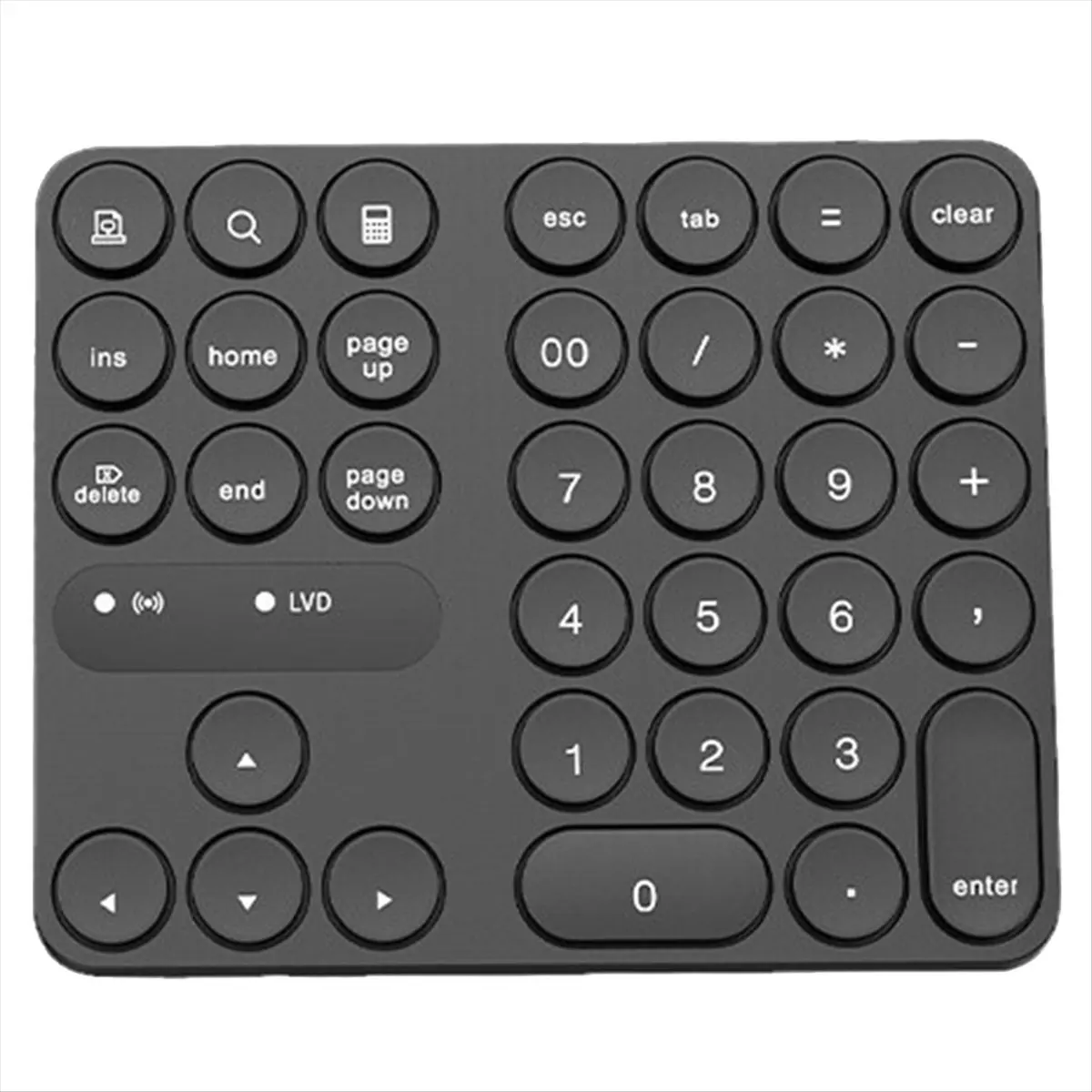 DTD59-HOT-Rechargeable Double Bluetooth Number Pad Wireless Numeric Keypad 35-Keys External Numpad Keyboard Data Entry