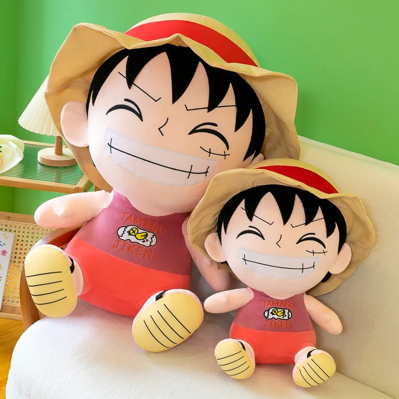 

70cm Bandai Plush Toy Anime Integrated Plush Toy Cartoon Cute Straw Hat Luffy Soft Plush Cloth Doll Pillow Boy And Girl Gift