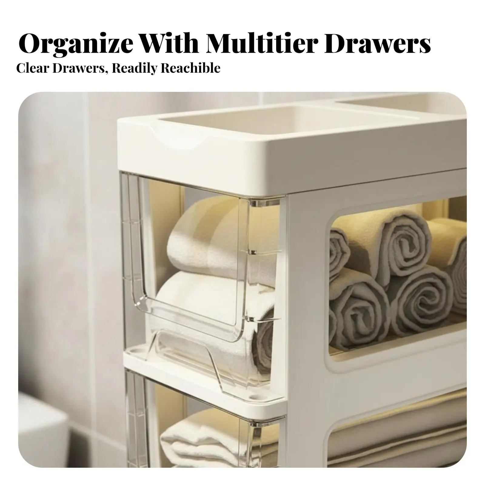 

Тонкий передвижной органайзер с прозрачными выдвижными ящиками, многоуровневый, экономит место, не требует сборки, для офисных работников