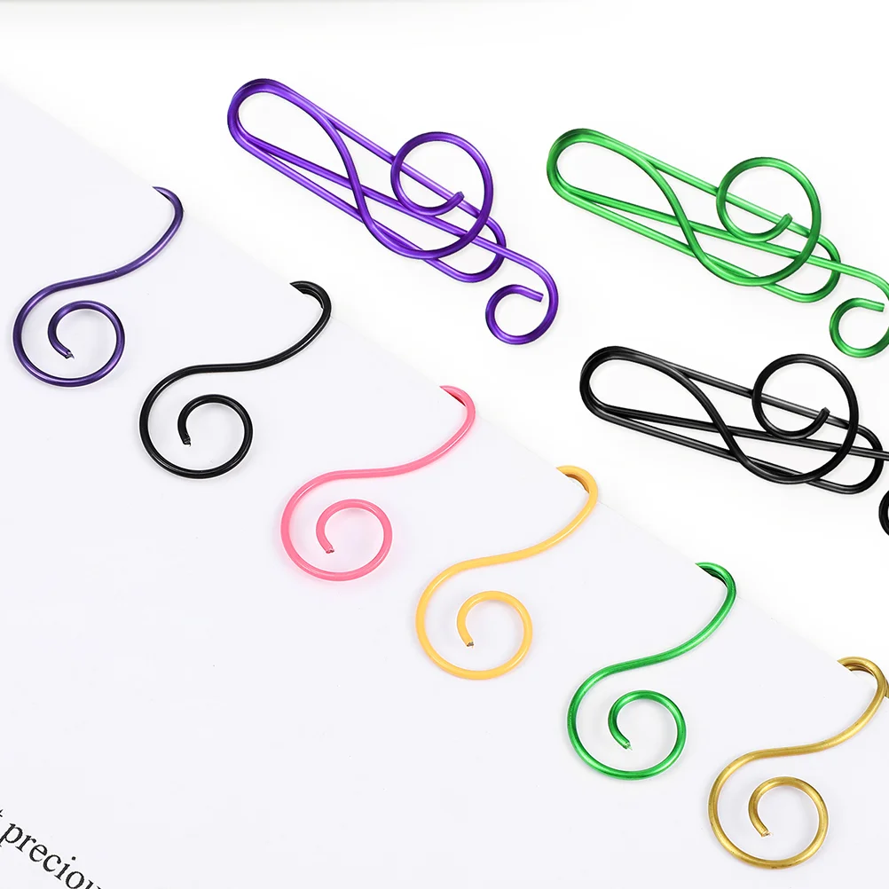 

75 Pcs Note Paper Clip Clips for Document File Music Shaped Decorative Office Paperclips Creative Big