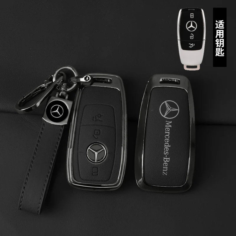 Zinc Alloy Leather Car Key Case Cover Shell For Mercedes Benz AMG A C E S G Class GLC CLE CLA GLB GLS W177 W205 W213 W222 X167