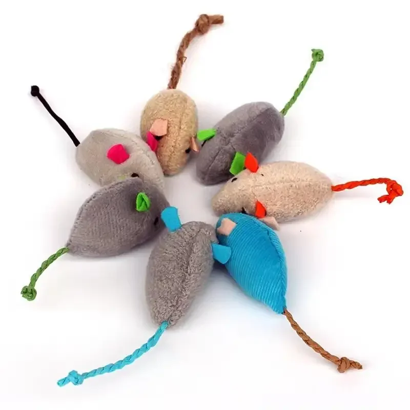 5pcs Random Pet Toy Catnip Mice Cats Toys Fun Plush Mouse Cat Toy for Kitten Colorful Cute Plush Interactive False Mouse Pet Cat