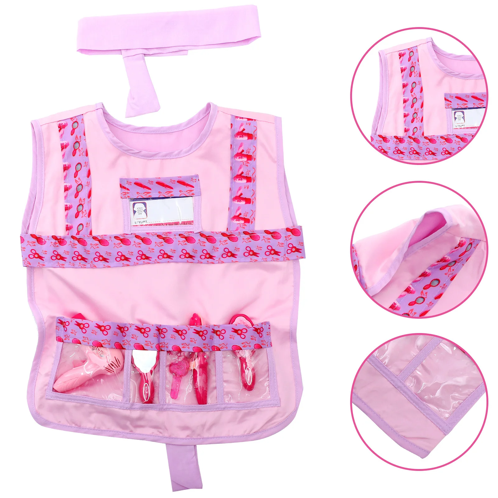 مجموعة أزياء مصفف شعر الأطفال مكونة من 7 قطع، أزياء الحلاق التنكرية، أدوات لعب الأدوار، فستان حفلات الهالوين، زي مصفف شعر الأطفال