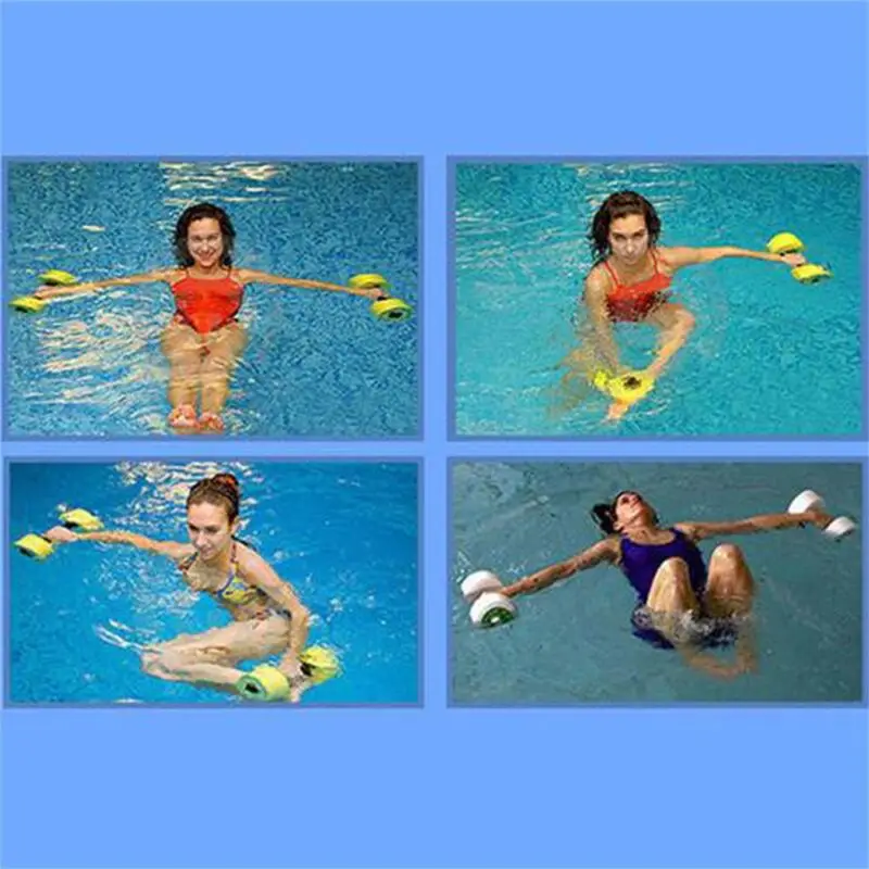 

1 Pair Foam Water Aerobics Dumbbell Aquatic Fitness Aquatic-Barbell Fitness Swimming Pool Exercise Equip Water Weight Workout