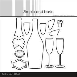 Champagne Bottle Cutting Dies for New July 2024 Scrapbooking Paper Making Frame Card Craft Supplies no Stamps