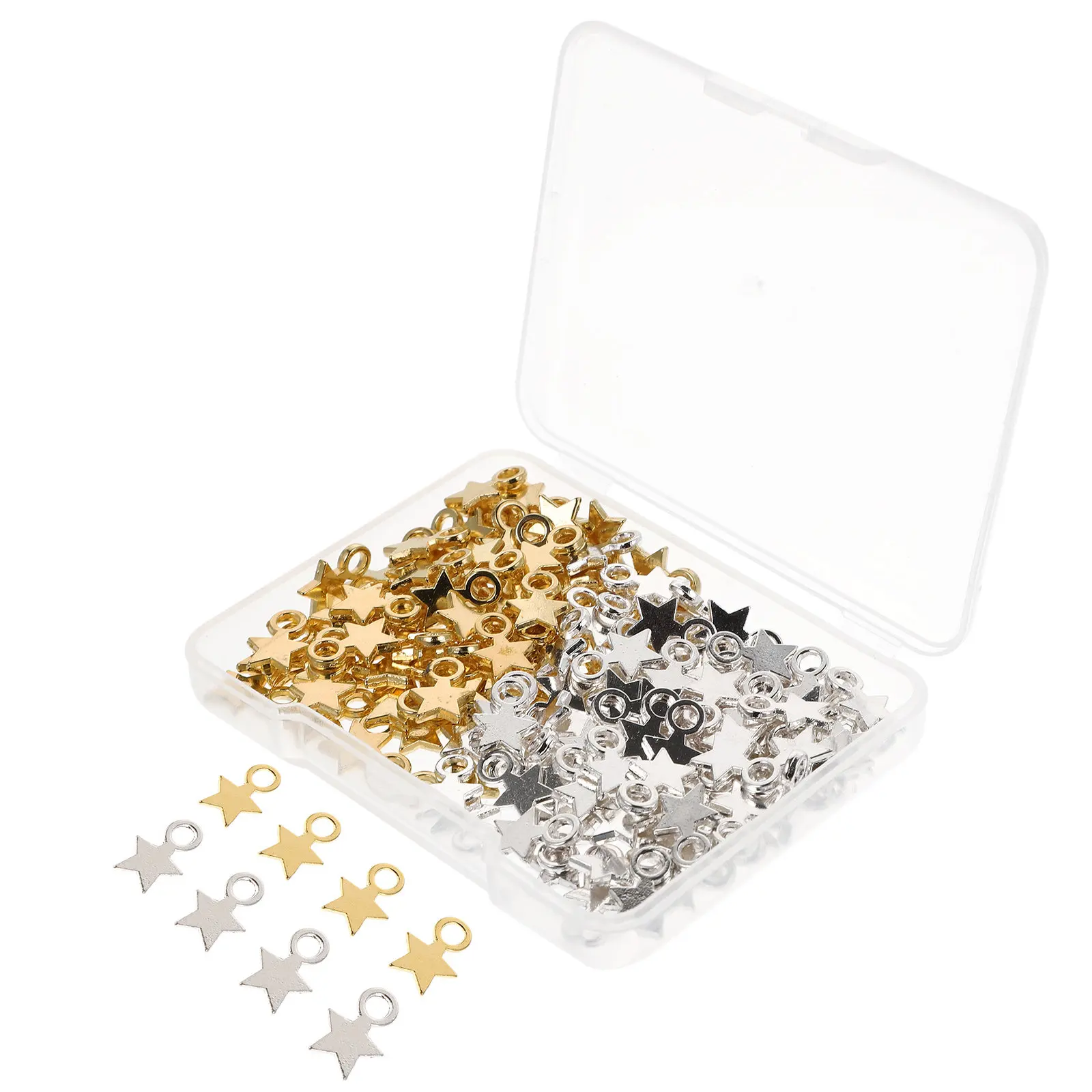 

160 шт. подвесок-звездочек, креативные аксессуары для ювелирных изделий, полуфабрикаты для изготовления ожерелий и браслетов, декоративные элементы из сплава