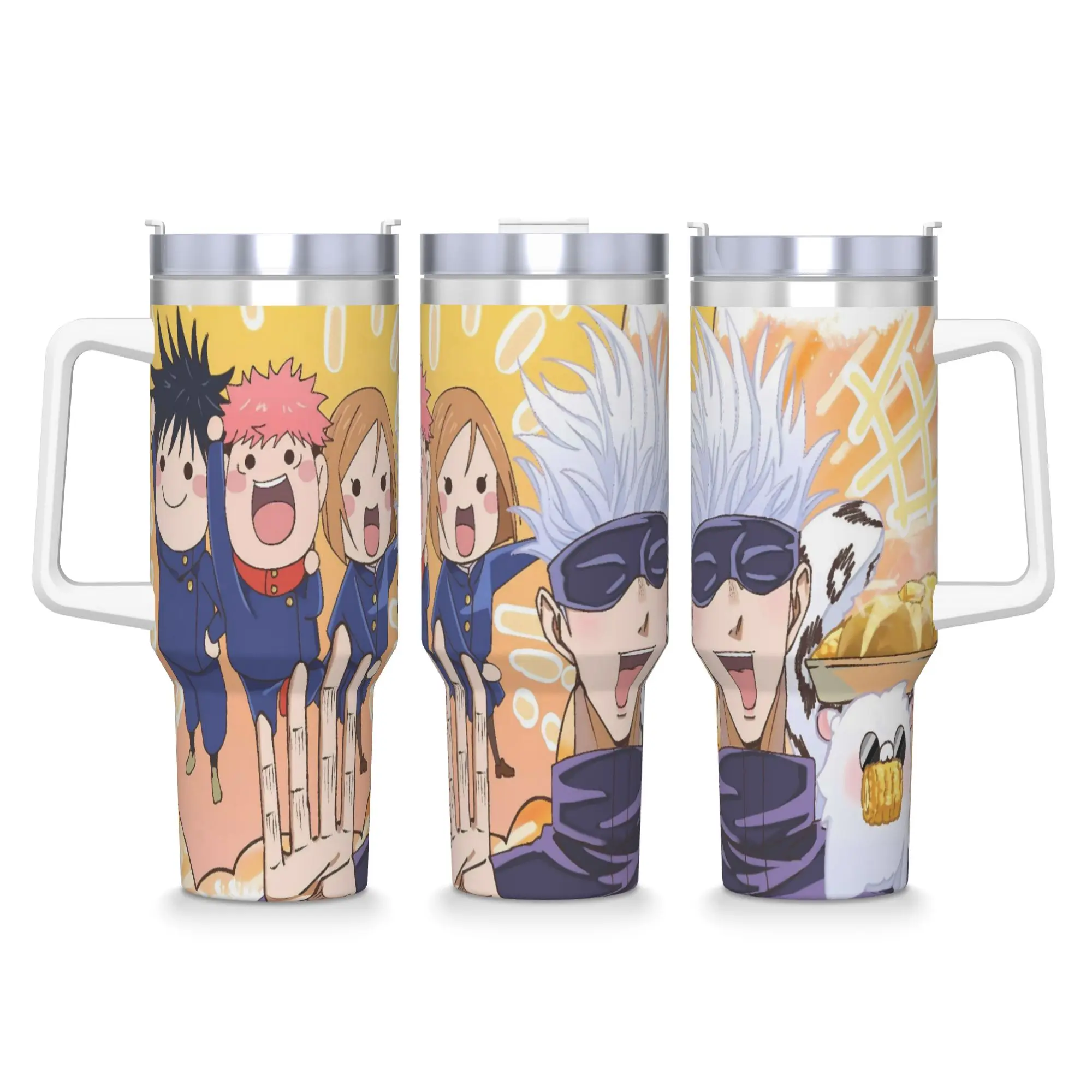 Stainless Steel Tumbler Anime Juju Characters Mugs Cup With Straws  Travel Cold Drink Water Bottle Portable Large Capacity Mug