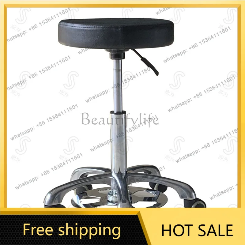 Factory Direct Sales foot-controlled stool adjustable beauty salon swivel chair with backrest
