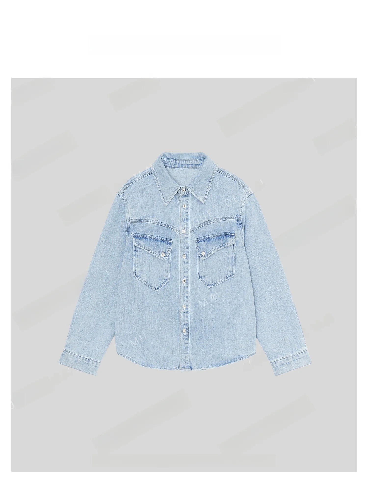 

Модная мягкая джинсовая рубашка-куртка женская, весна-лето, топ, плотная рабочая одежда, смесь хлопка и полиэстера, дышащая, с длинным рукавом