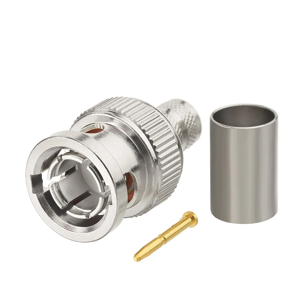 Conector Coaxial RF de engarzado recto con enchufe macho BNC Superbat de 75 ohmios para Bleden 1694A