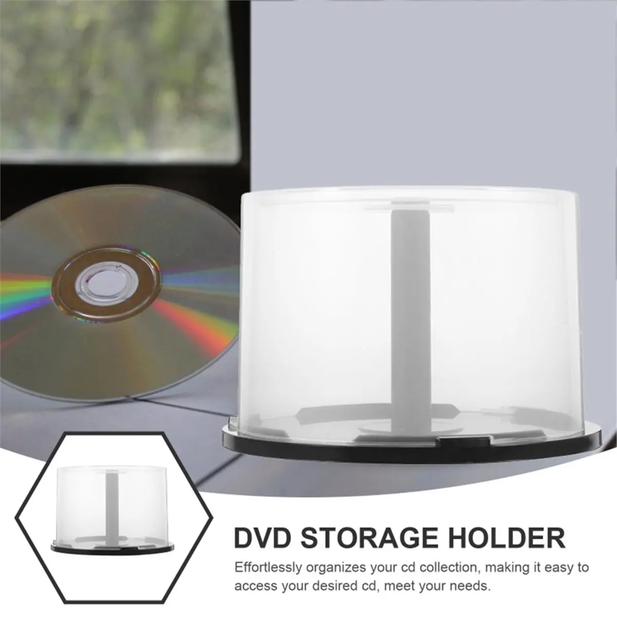 & AT27  1pcs Large Capacity CD/DVD Storage Container Clear Plastic DVD Holder Compact Disk Organizer Space-Saving Design