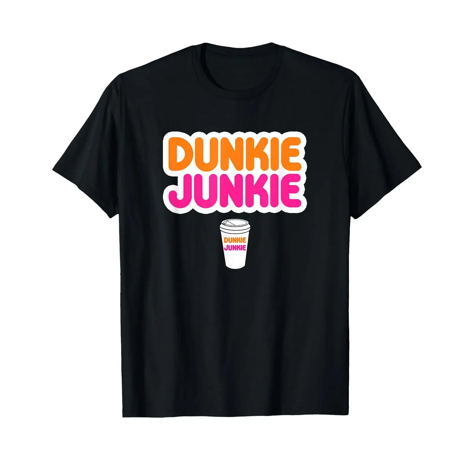 Funny Dunkie Junkie Coffee Love Saying T Shirt vintage Washed designer clothes Stretched Top For Everyday Wear Casual Soft