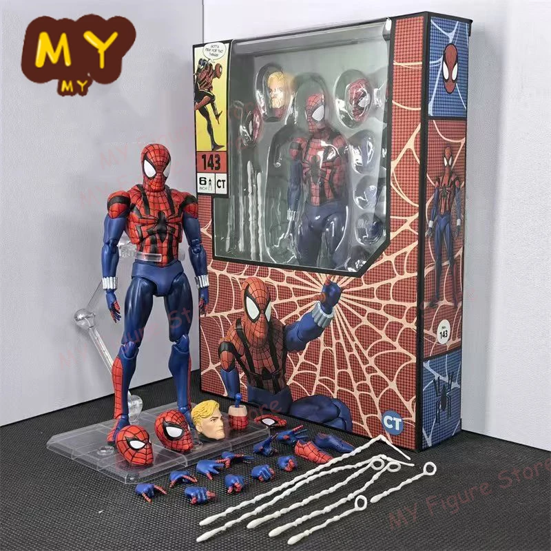 CT Toys Mafex 001 سبايدرمان مافيكس 143 شخصية بيتر باركر أندرو غارفيلد الشكل بن ريلي كوميك Ver لعبة شخصيات الحركة هدية