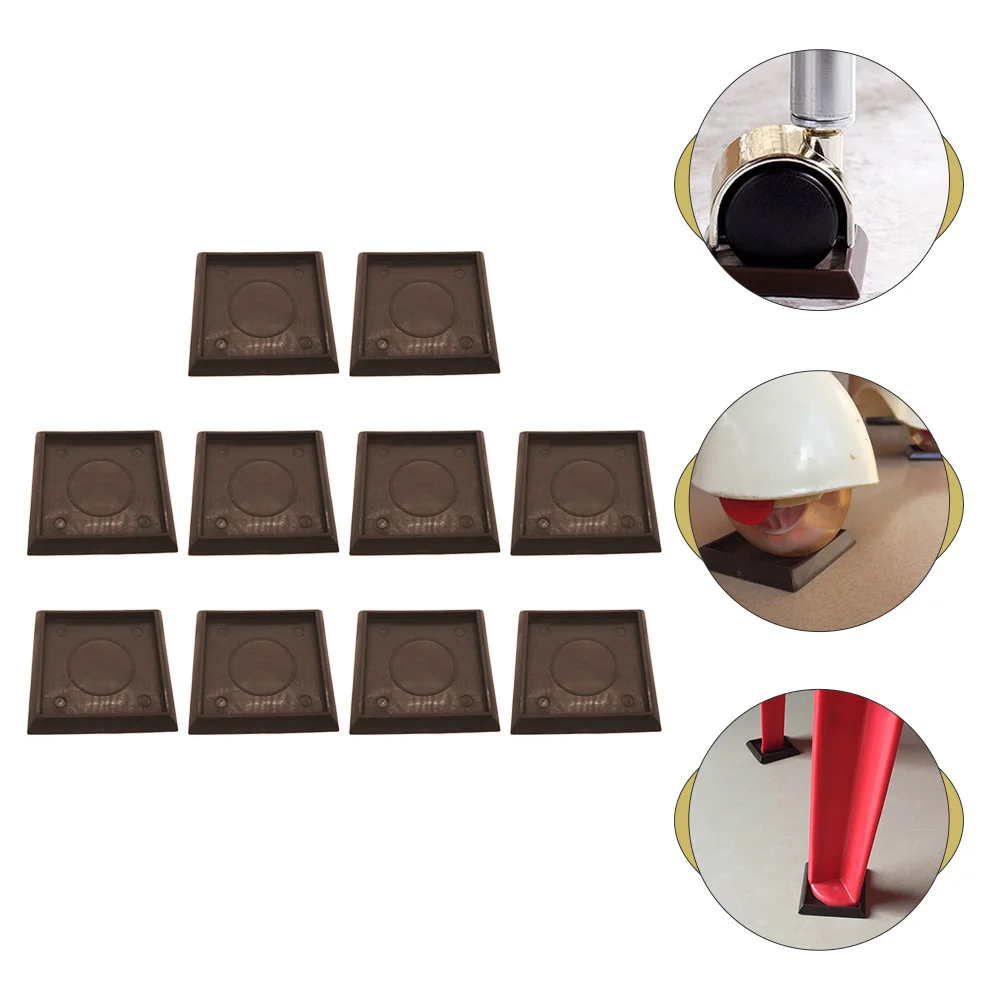 

10pcs Furniture Pads Non Skid Square Caster Cups Plastic Protector Heavy Duty Stopper for Chairs Sofas Beds Tables Smooth