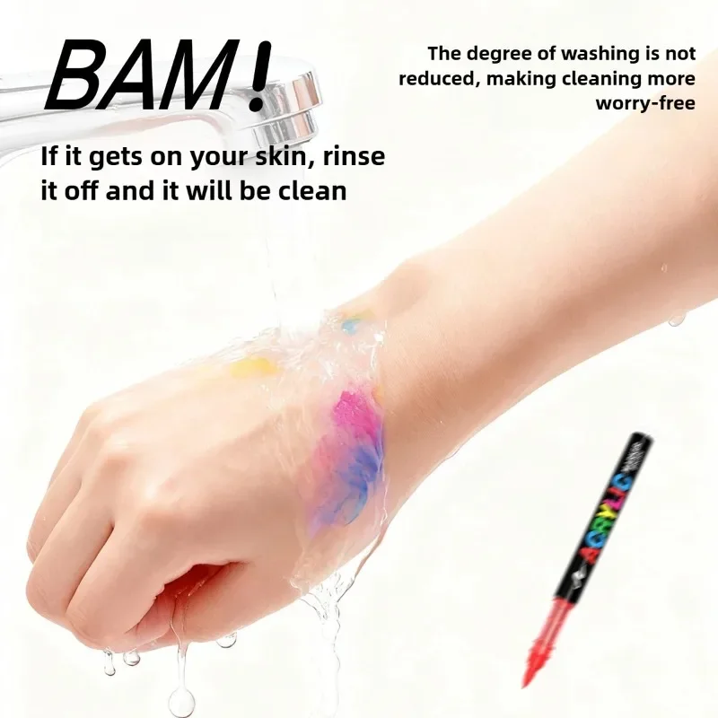 GUANGNA 360 ألوان مجموعة أقلام تحديد أكريليك أقلام خطاط (ماركر) سائلة مباشرة لتقوم بها بنفسك الطلاء الفن أقلام طلاء أكريليك اللوازم المدرسية القرطاسية