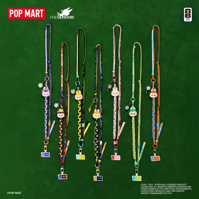

New Original POP MART The Monsters Labubu X FIFA Long Lanyard Blind Box Phone Strap Collectible Accessory Cute Toy Birthday Gift