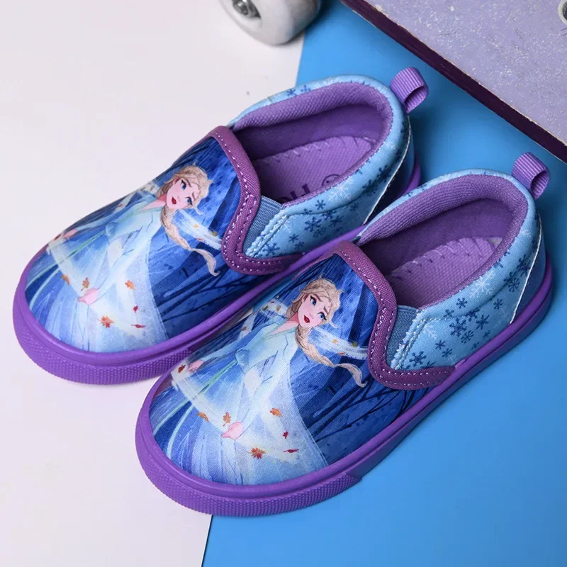 Disney Cartoon Frozen Children Canvas Shoes Boys Girls Kindergarten Casual Shoes Anime Canvas Shoes Birthday Gifts